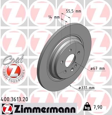 Bremseskive ZIMMERMANN 400.3613.20