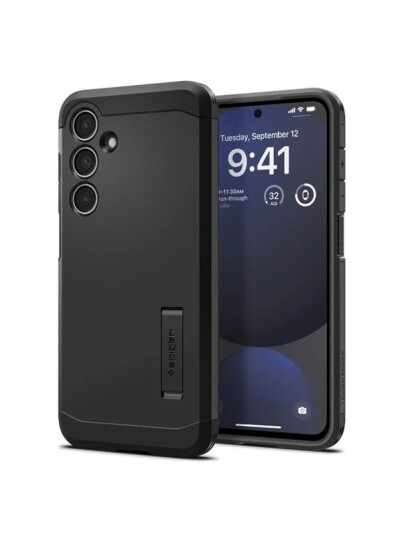 Spigen Tough Armor Skall for Samsung Galaxy S24 FE - Svart Mobildeksel