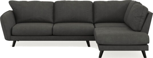 Trend Lyx 4 seters Høyrevendt L formet Sjeselongsofa i Manchester Mørk grå