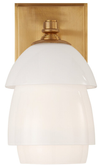 Whitman vägglampa antik mässing/vit Whitman vägglampa antik mässing/vit