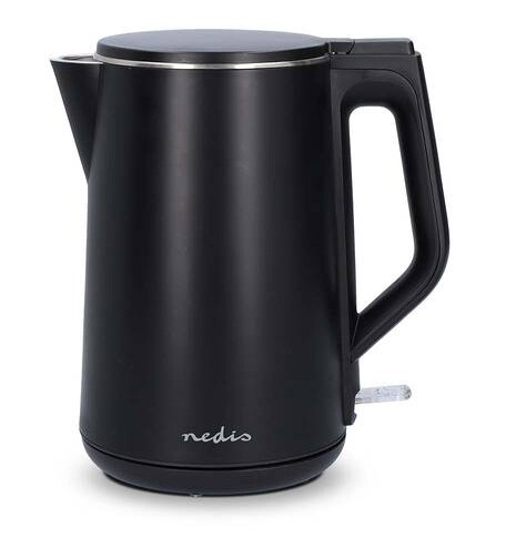 Nedis KAWK361EBK Vannkoker 1.5L Plast Sort Roterbar 360° med Skjult Varmeelement og Koketørr Beskyttelse Nedis KAWK361EBK Vannkoker 1.5L Plast Sort Roterbar 360° med Skjult Varmeelement og Koketørr Beskyttelse