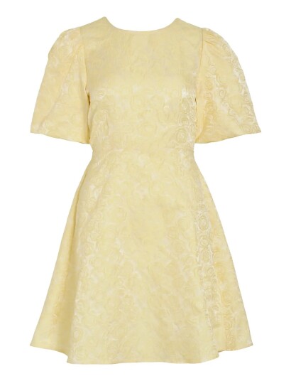 Vila Viroberta 2/4 O Neck Short Dress/Dc   Yellow   36
