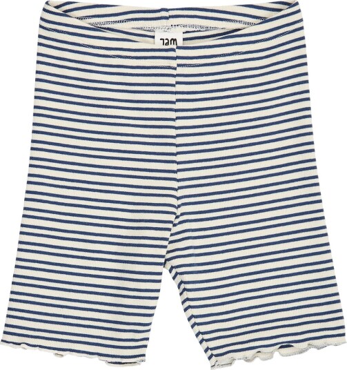 Jam Generation Sykkelhorts - Rib - Tofu/Navy - Jam Generation - 9 år (134) - Shorts Blå Hvit Marineblå