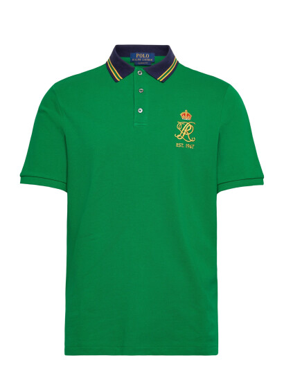 Polo Ralph Lauren Classic Fit Crest Mesh Polo Shirt   Green   XS