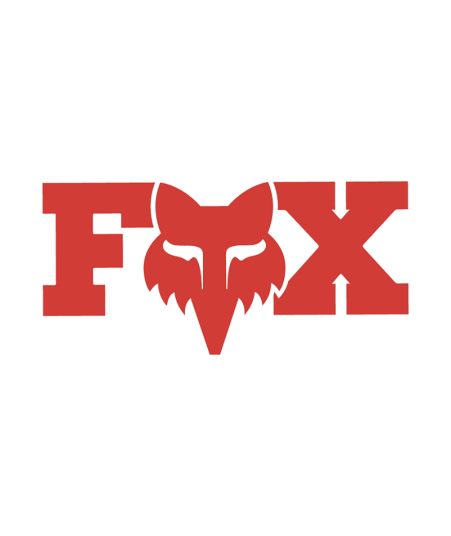 FOX Head klistermerke på 3 tommer i rød