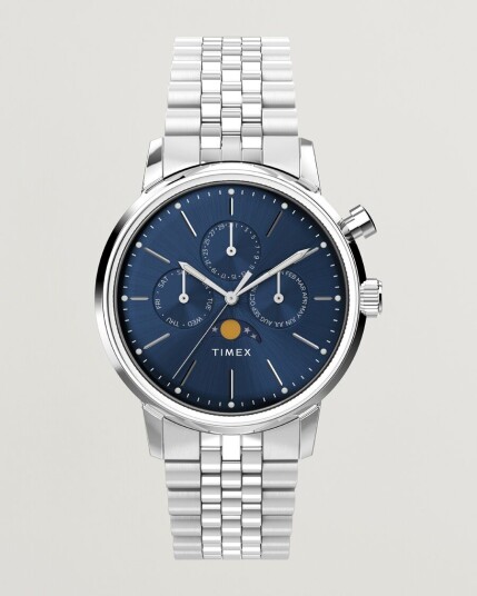 Timex Marlin Moon Phase Quartz Steel 40mm Blue Dial Timex Marlin Moon Phase Quartz Steel 40mm Blue Dial