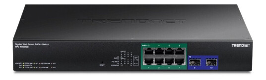 Trendnet Tpe-1020Sb - Version V1.0R - Switch - Smart - 8 X Gigabit Ethernet + 2 X Gigabit Sfp - Rackmonterbar - Poe++ (180 W) - Taa-Samsvar Trendnet Tpe-1020Sb - Version V1.0R - Switch - Smart - 8 X Gigabit Ethernet + 2 X Gigabit Sfp - Rackmonterbar - Poe++ (180 W) - Taa-Samsvar
