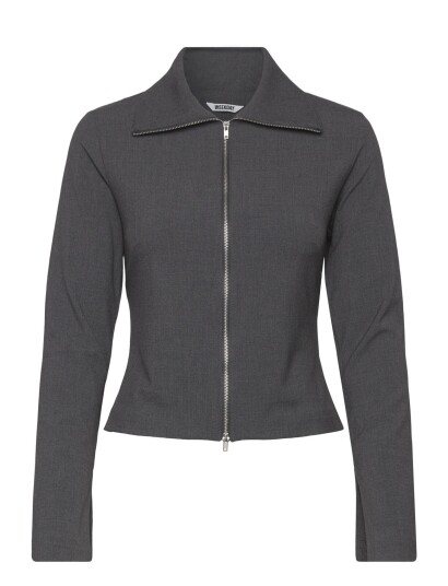 Weekday Slim Long Sleeved Zip Shirt   Grey   34