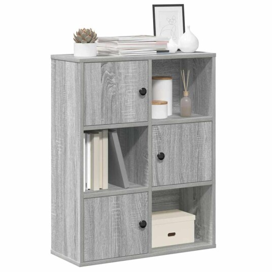 Bokhylle grå sonoma 60x24x76,5 cm konstruert tre