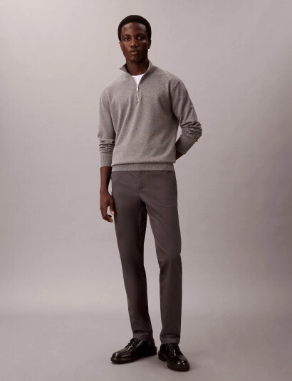Calvin Klein Slim Sateen Chino Trouser - Grey - 30 x 34 Calvin Klein Slim Sateen Chino Trouser - Grey - 30 x 34