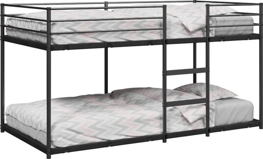  Køyeseng uten madrass svart 75x190 cm stål 8721158511966