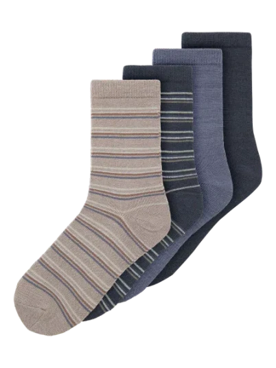 Name It Wak 4-pk ullsokker til barn - folkstone gray