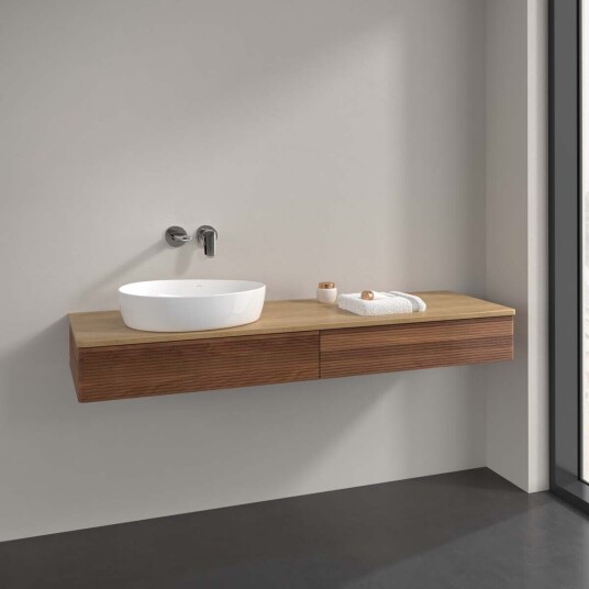 Villeroy & Boch  Antao Servantskap med 2 skuffer 160x50x19 cm u/lys Valnøtt/Eik