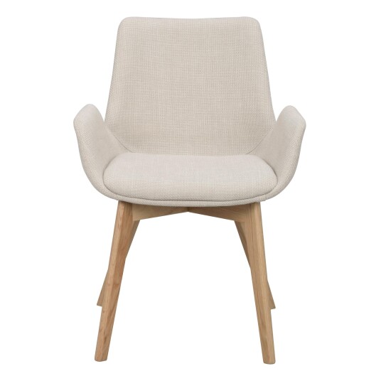Drimsdale Karmstol Beige Stoff / Eik