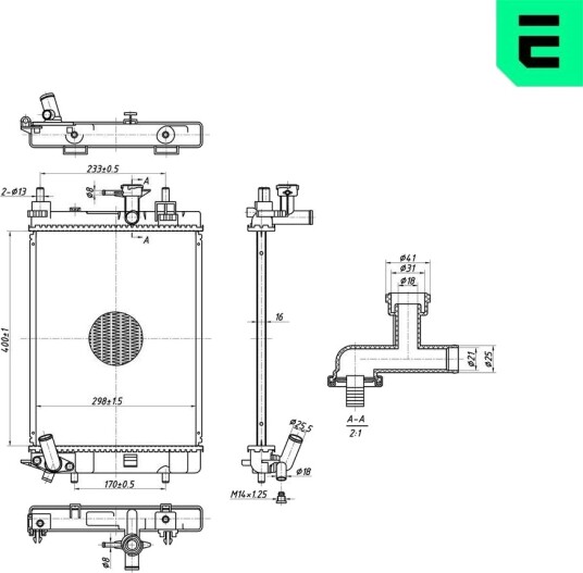 ERA 673558 Radiator motorkjøling ERA 673558 Radiator motorkjøling