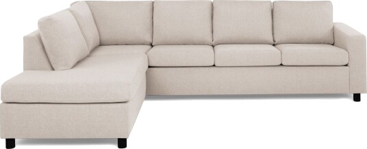 Crazy 4 seters Venstrevendt L formet Sjeselongsofa i Stoff Beige