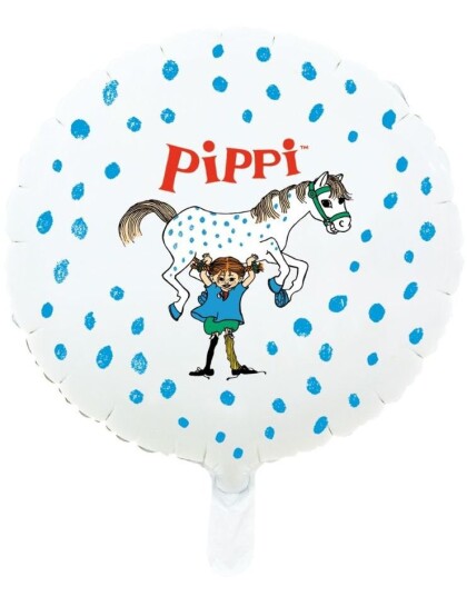 Rund Pippi Langstrømpe Folieballong 45 cm
