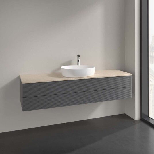Villeroy & Boch  Antao Servantskap med 4 skuffer 160x50x36 cm m/lys Antrasitt/Crème