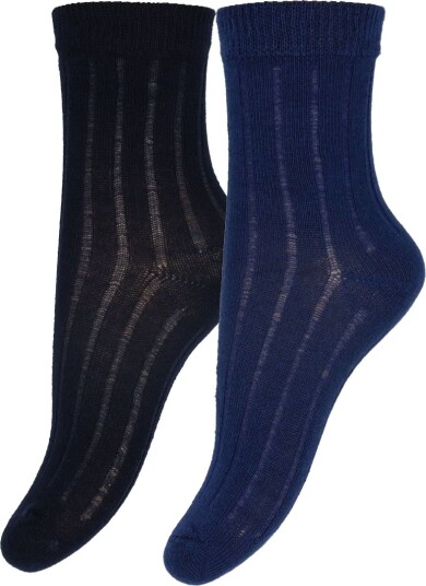 Minymo Ankle Sock Rib (2-Pack) Navy 15\18 Minymo Ankle Sock Rib (2-Pack) Navy 15\18