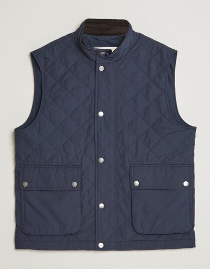 Gant Classic Quilted Vest Evening Blue