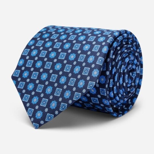 Ferner Jacobsen Silk Tie - Blue Fabric Blå OS