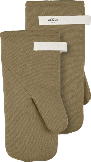 The Organic Company Oven Mitts Large Khaki green ONE SIZE