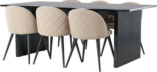 Spisegruppe Venture Home Vail med 6 Velvet Stoler