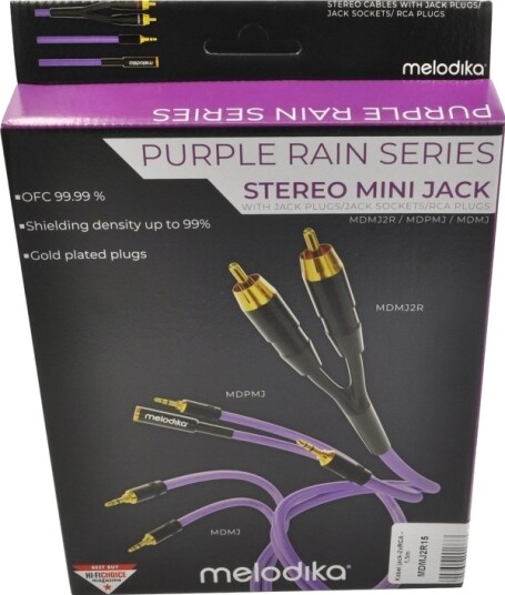 Kabel Melodika Jack 3,5 Mm - Jack 3,5 Mm 8 M, Lilla (Melo-Mdmj80)