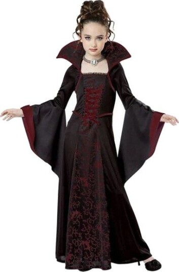 Halloween Vampyrdronning Kostyme med Kjole til Jente