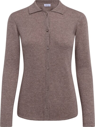 Davida Cashmere Classic Collar Cardigan MINK S Davida Cashmere Classic Collar Cardigan MINK S