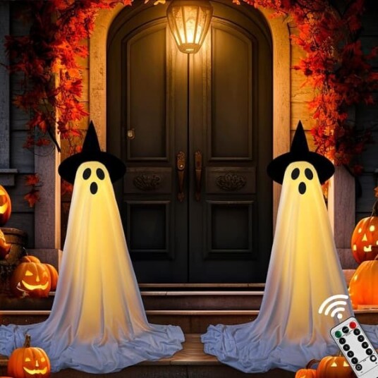 Halloween Animert Heks Hagedekorasjon