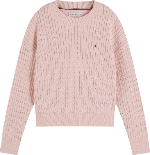 Tommy Hilfiger Cable Cotton Knit Sweater Pink 164 Tommy Hilfiger Cable Cotton Knit Sweater Pink 164