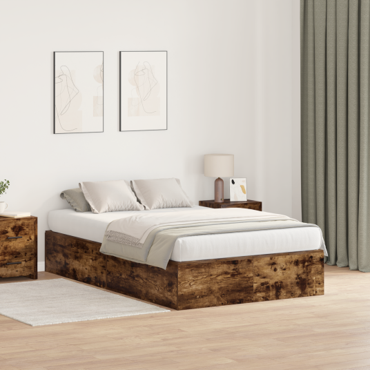 Oppbevaringsseng Røkt Eik 120x190 cm