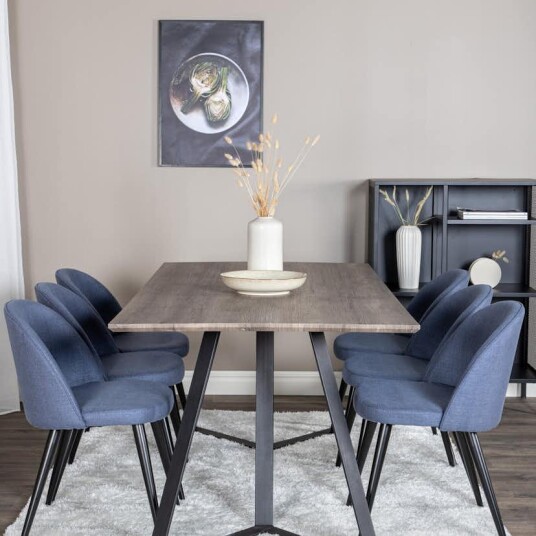 Venture Home Spisegruppe Venture Home Madde med 6 Valentina Stoler Polyester GR20260S