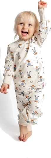 Geggamoja Todelt Pysjamas Pippi Langstrømpe Beige 86 92