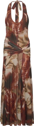 Bardot Sariba Halter Mesh Midi Dress   Orange   M
