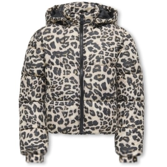 kids ONLY Silver Mink Leo Kogdalia Sht Puffer Aop Jakke Otw Noos 128