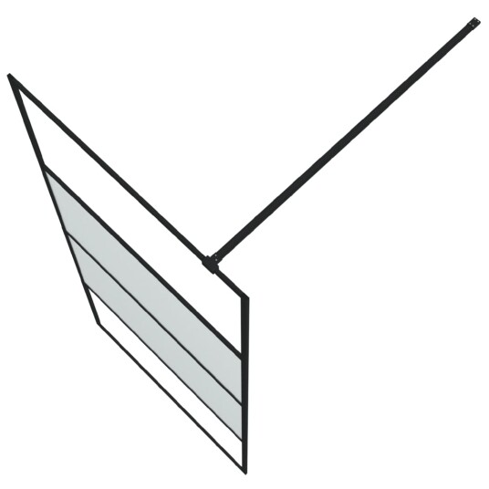 vidaXL Dusjvegg svart 90x195 cm halvfrostet ESG-glass