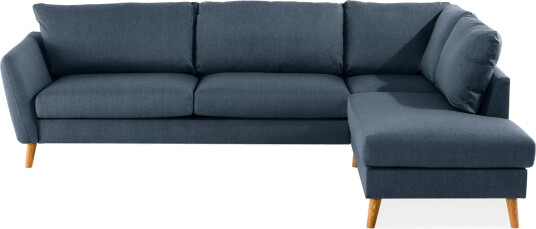 Trend 4 seters Høyrevendt L formet Sjeselongsofa i Stoff Blå
