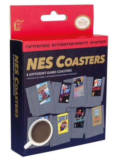 Nintendo Retro Glassbrikker 8 pk - Spillkassett design