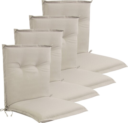 Nordstrand Home Luksus PLUS hagepute pakke til hagestol 4 stk.   Tykk skumkjerne 7 cm   Beige hagestolputer med ekstra høy komfort & UV resistent trekk   Nordstrand Home puter