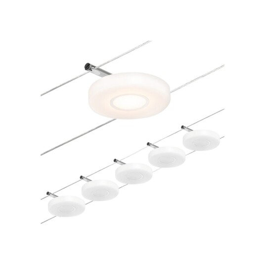 Paulmann Wire DiscLED LED vaiersystem 5 lyskilder Entré 16 Hvit Paulmann Wire DiscLED LED vaiersystem 5 lyskilder Entré 16 Hvit