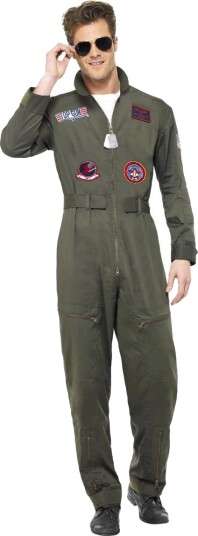 Lisensiert Top Gun Deluxe Pilotkostyme XL Lisensiert Top Gun Deluxe Pilotkostyme XL