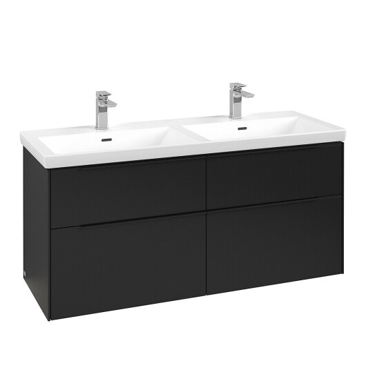 Villeroy & Boch  Subway 3.0 Servantskap m/4 skuffer 1272x576x478 mm Vulkansort Matt