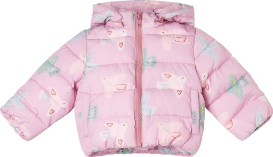 Stella McCartney Kids Polstret Jakke m. Fleece   Rosa m. Fugler   Stella McCartney Kids   24 md   Dunjakke