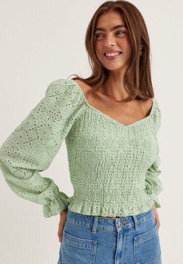Bubbleroom Square Neck Smock Top