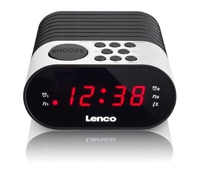 Lenco CR-07 Klokkeradio Hvit med FM Lenco CR-07 Klokkeradio Hvit med FM