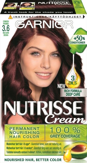 Garnier Nutrisse Cream 3.6 Mörk Rödbrun Garnier Nutrisse Cream 3.6 Mörk Rödbrun