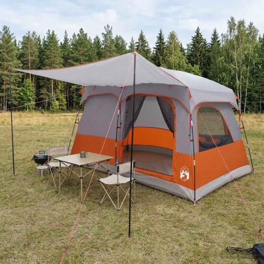 telt Familietelt 8 personers Grå og Oransje Polyester telt Familietelt 8 personers Grå og Oransje Polyester