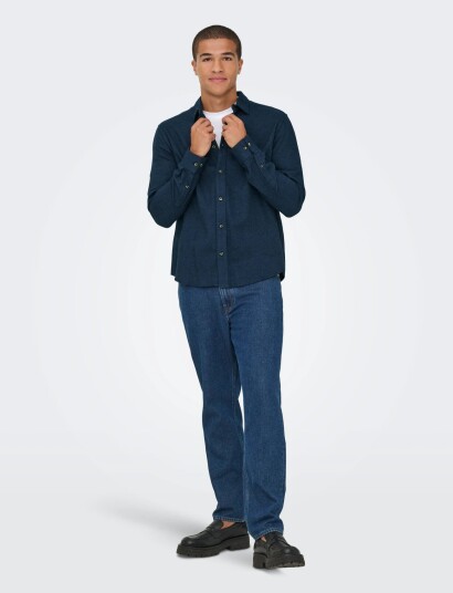 ONLY & SONS Onssons Reg Fit 2T Twill 0347 Shirt Navy M ONLY & SONS Onssons Reg Fit 2T Twill 0347 Shirt Navy M